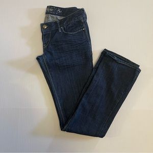 Express Zelda barely boot slim fit ultra low rise dark wash